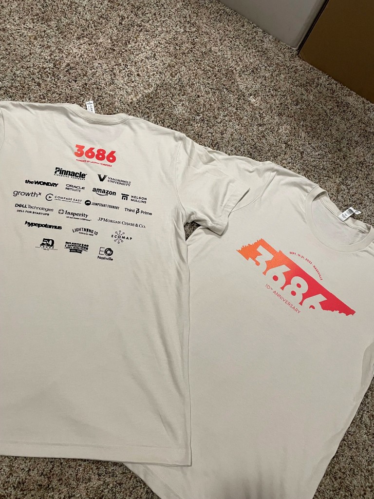 3686 Nashville 10th anniversary startup tee