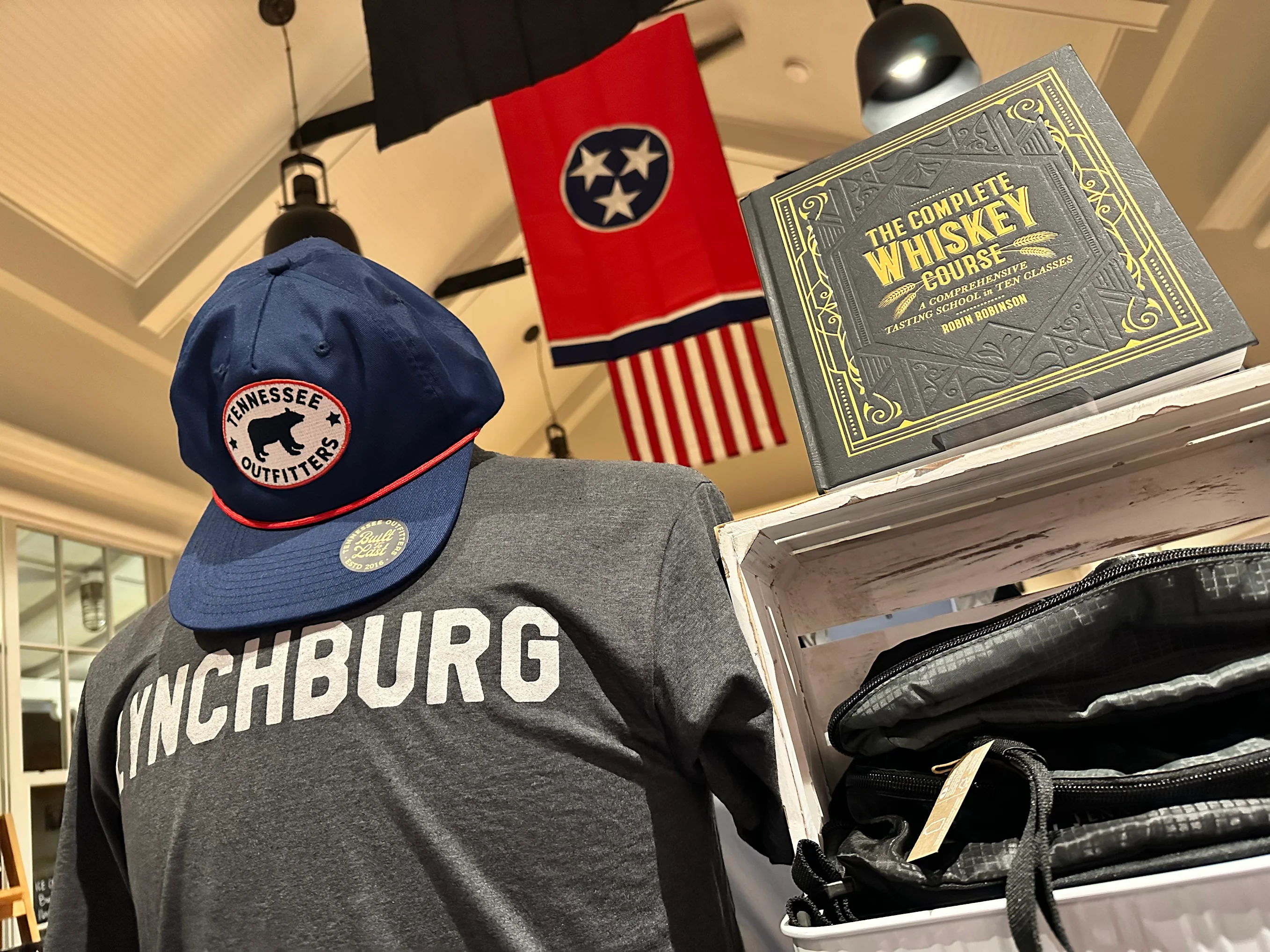 Lynchburg long-sleeve tee with Tennessee Outfitters bear-patch trucker hat
